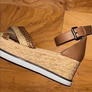 Dolce Vita Women's Tan Woven Sandals Odell platform wedges